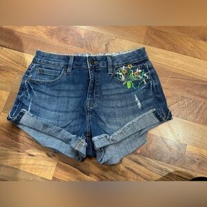 Idyllwind by Miranda Lambert Blue Jean Shorts with Floral Embroidery